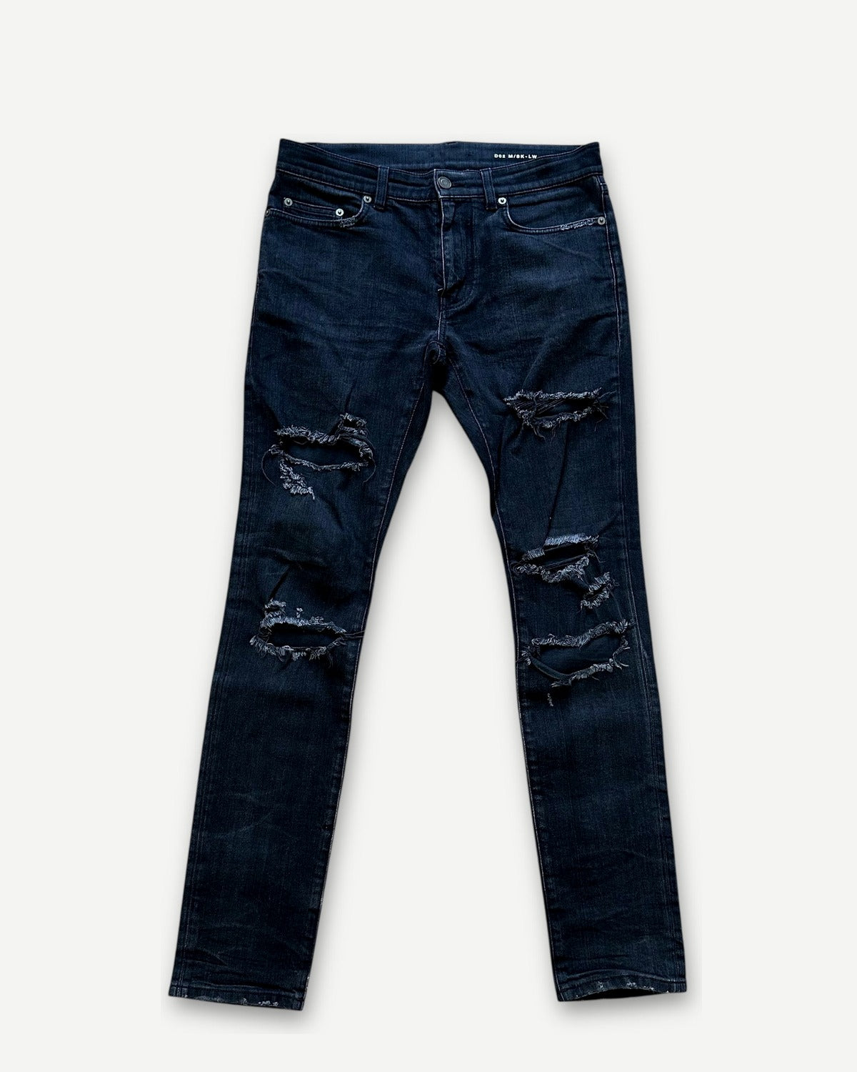 Saint Laurent SS17 Washed Black Skinny Distressed Denim
