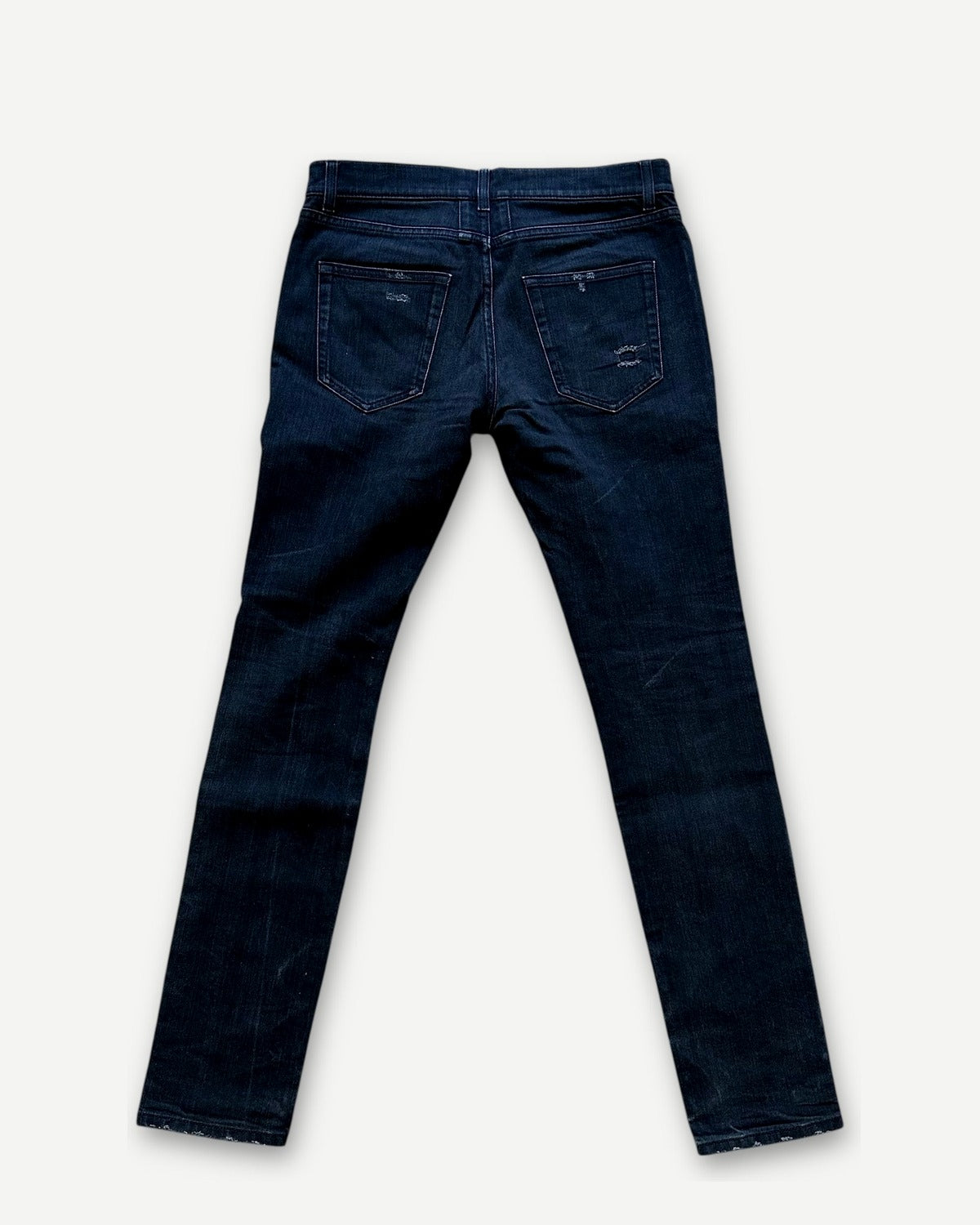 Saint Laurent SS17 Washed Black Skinny Distressed Denim