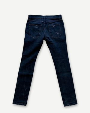 Saint Laurent SS17 Washed Black Skinny Distressed Denim