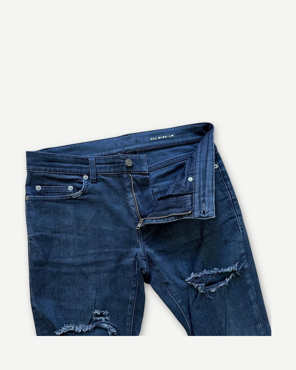 Saint Laurent SS17 Washed Black Skinny Distressed Denim