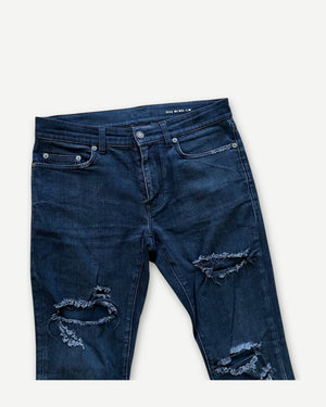 Saint Laurent SS17 Washed Black Skinny Distressed Denim