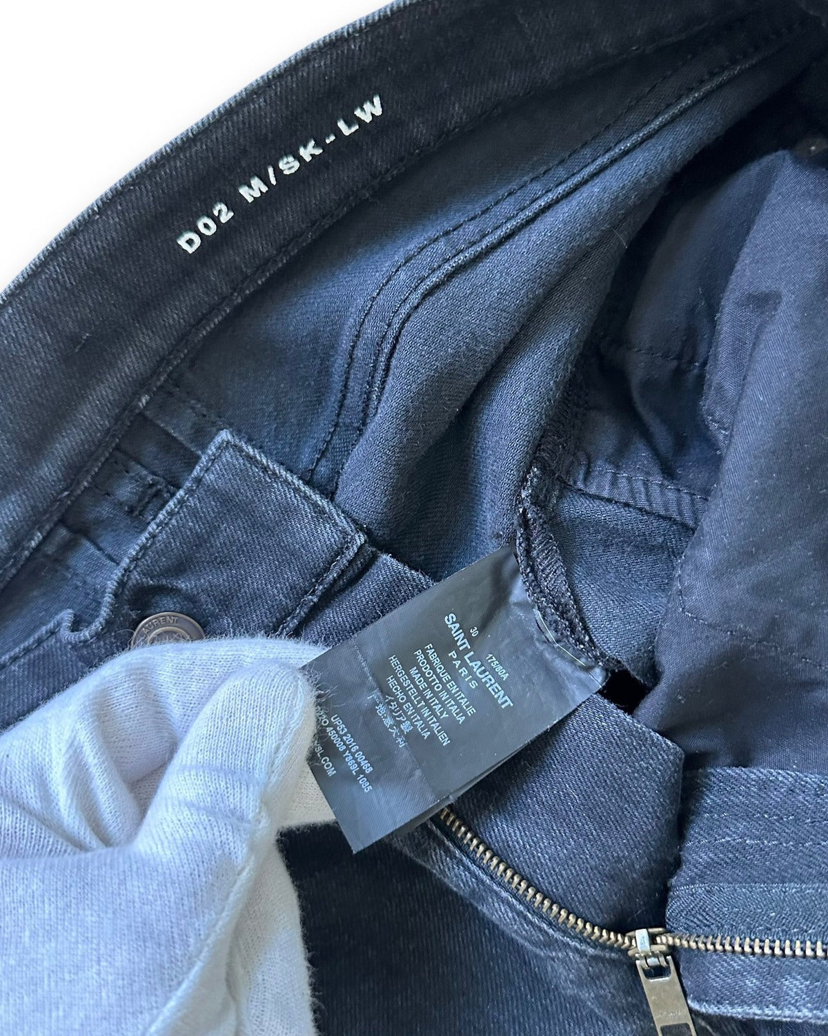 Saint Laurent SS17 Washed Black Skinny Distressed Denim