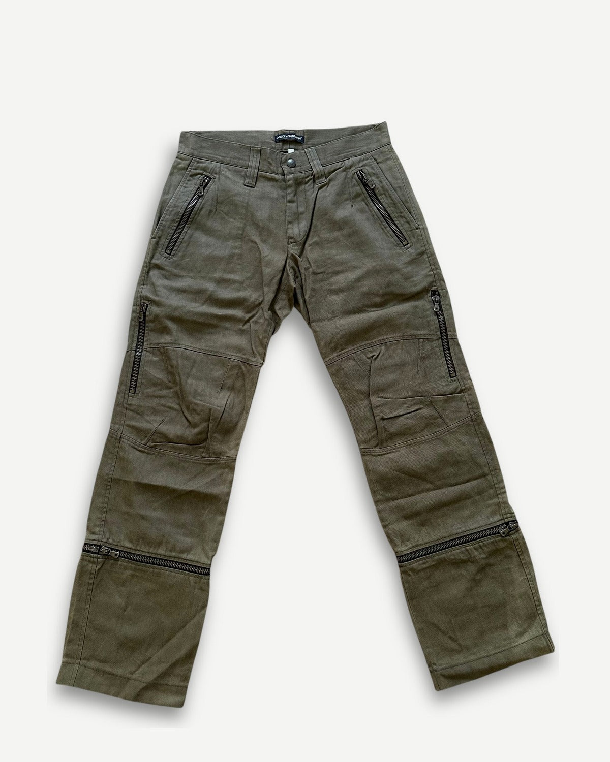 Dolce & Gabbana FW03 Khaki Multizip Cargo Pants