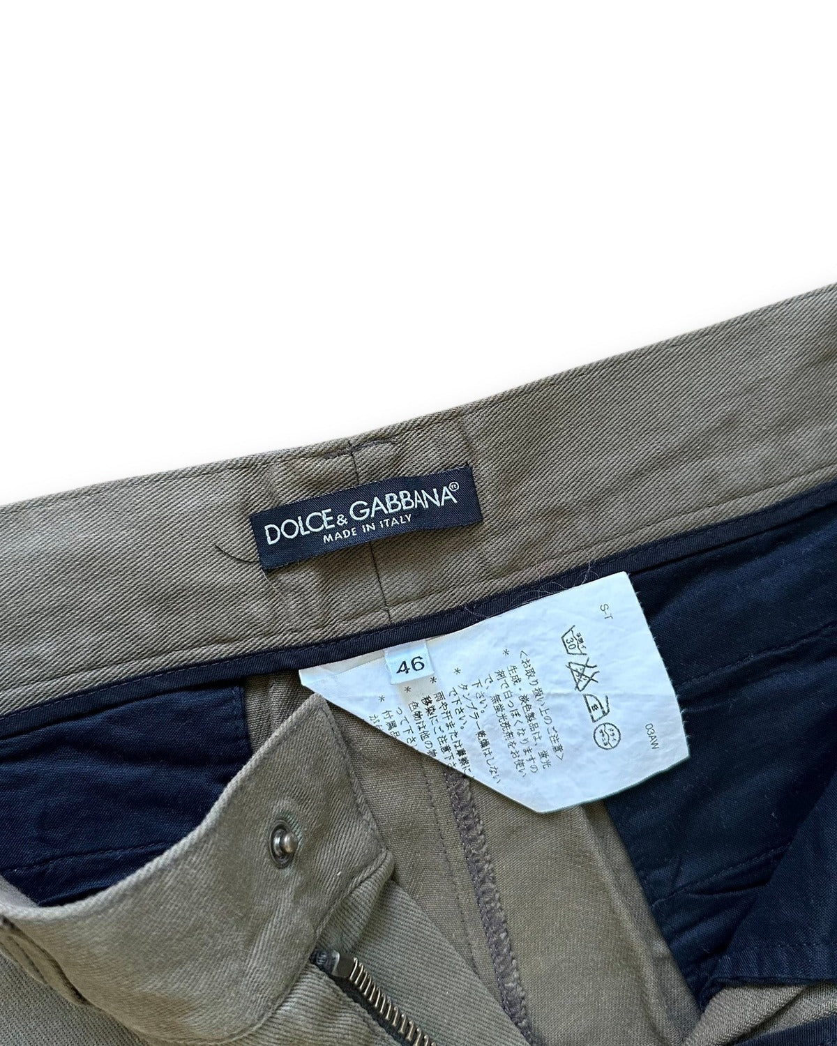 Dolce & Gabbana FW03 Khaki Multizip Cargo Pants