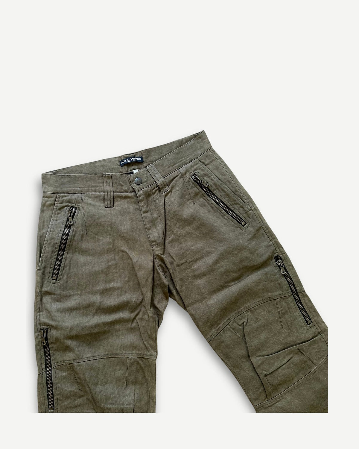 Dolce & Gabbana FW03 Khaki Multizip Cargo Pants