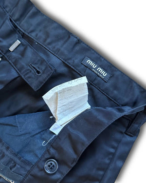 Miu Miu 2000s Black Nylon Technical Cargo Pants