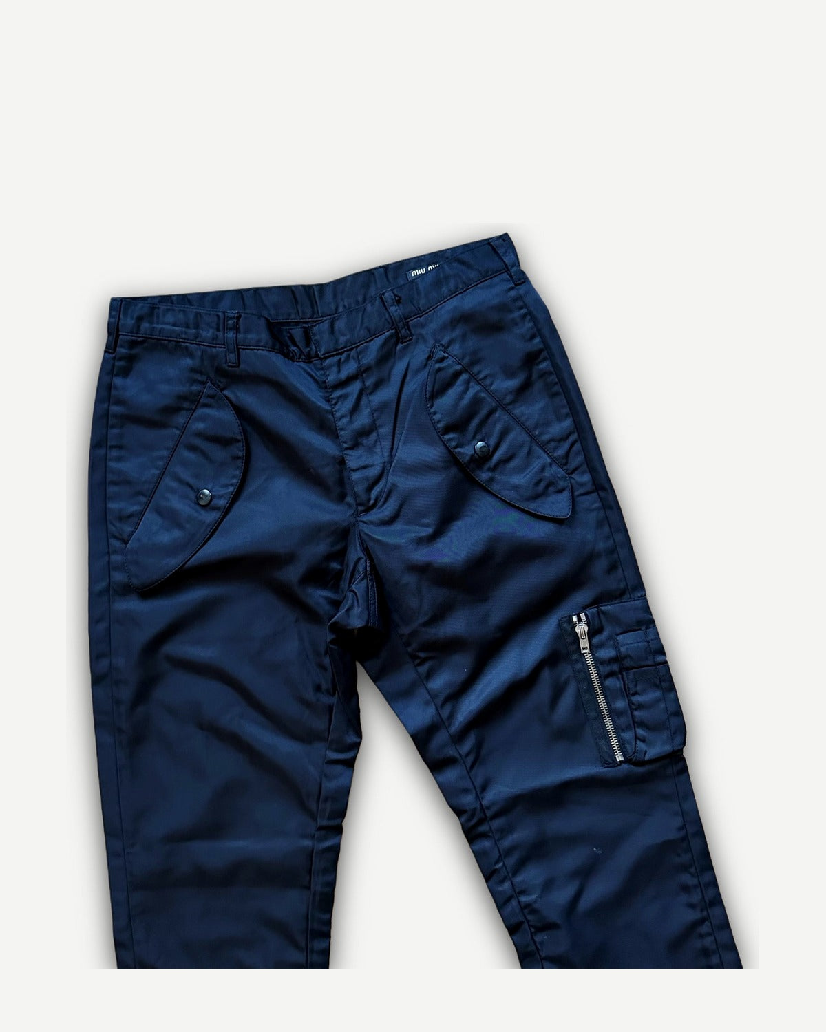 Miu Miu 2000s Black Nylon Technical Cargo Pants