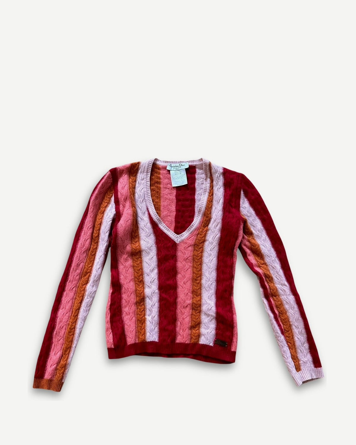 Christian Dior by John Galliano FW04 Striped Cable Knit Sweater