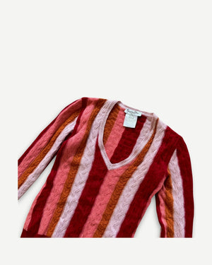 Christian Dior by John Galliano FW04 Striped Cable Knit Sweater