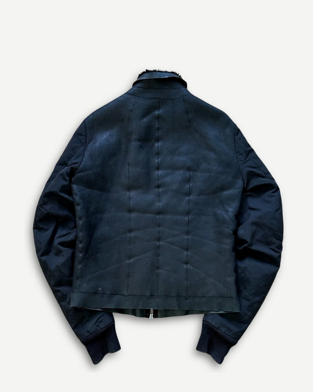 Rick Owens FW11 Shearling Jacket With Nylon Sleeves