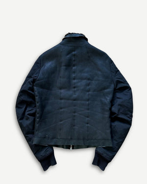 Rick Owens FW11 Shearling Jacket With Nylon Sleeves