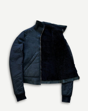Rick Owens FW11 Shearling Jacket With Nylon Sleeves