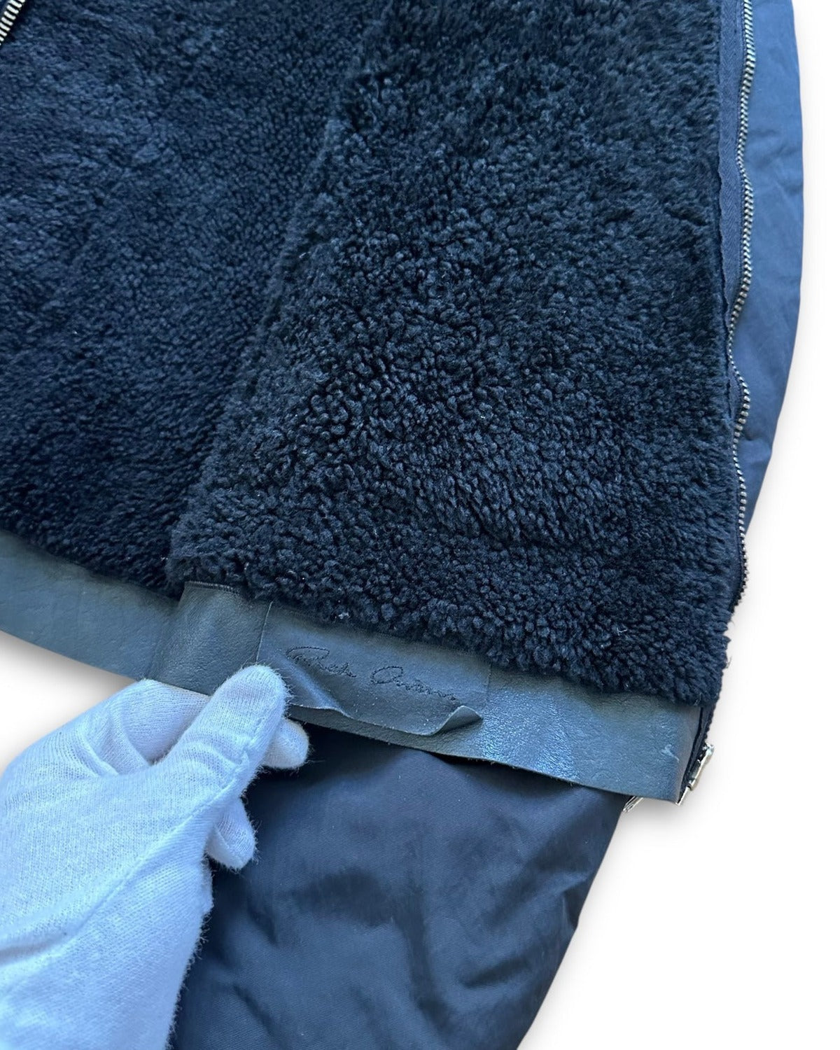 Rick Owens FW11 Shearling Jacket With Nylon Sleeves