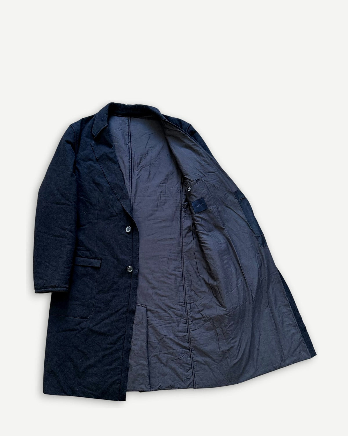 Lanvin FW14 Padded Deconstructed Long Wool Coat