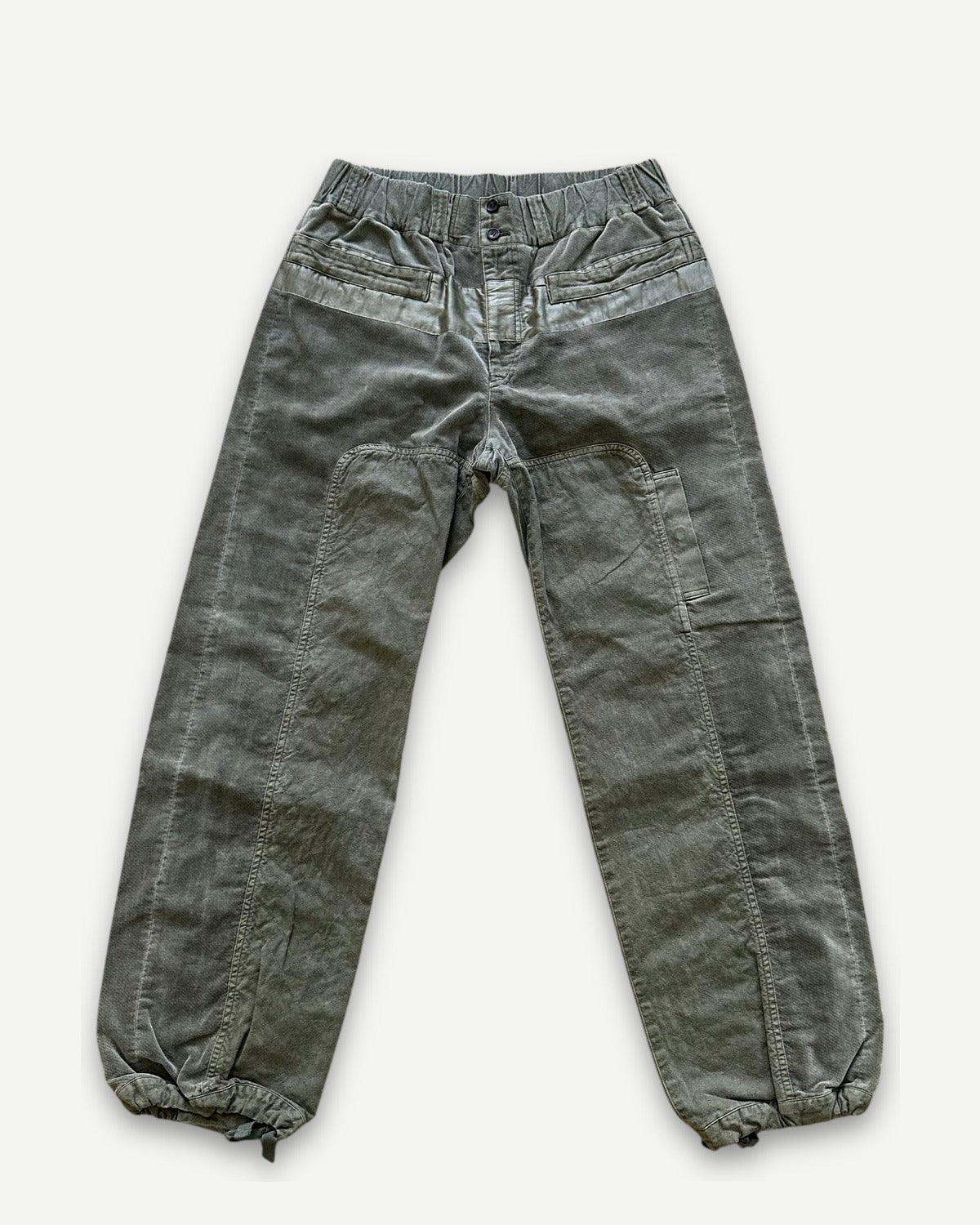 Issey Miyake Washed Green Paneled Pants