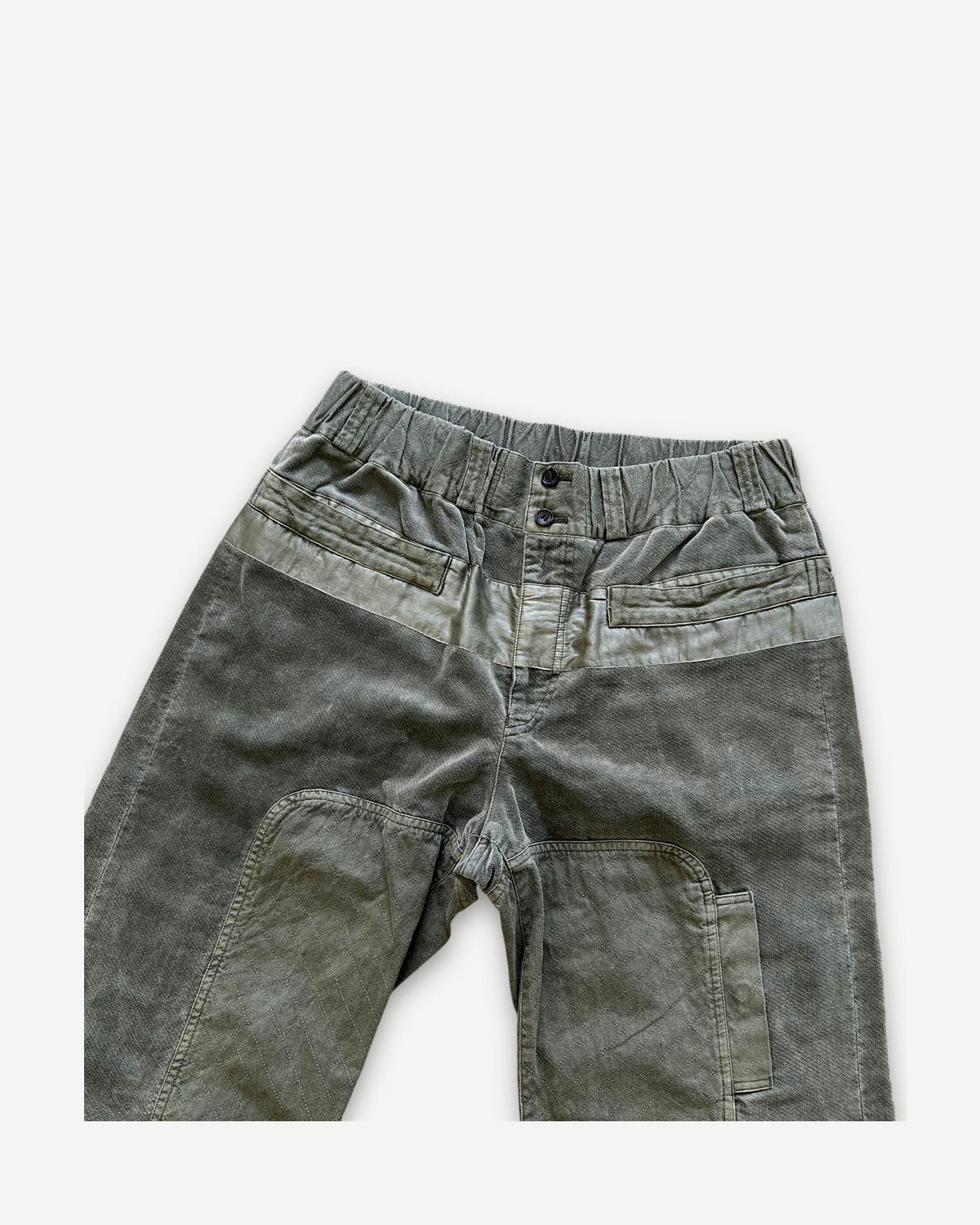 Issey Miyake Washed Green Paneled Pants