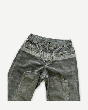 Issey Miyake Washed Green Paneled Pants