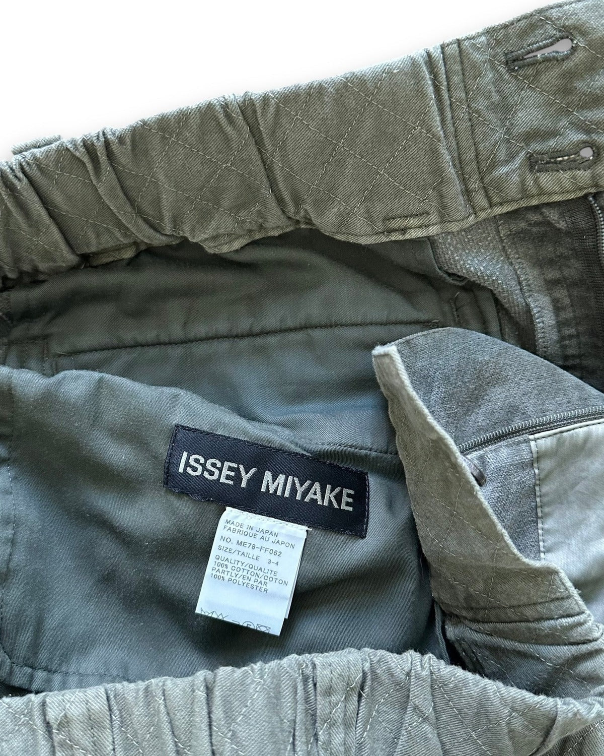 Issey Miyake Washed Green Paneled Pants