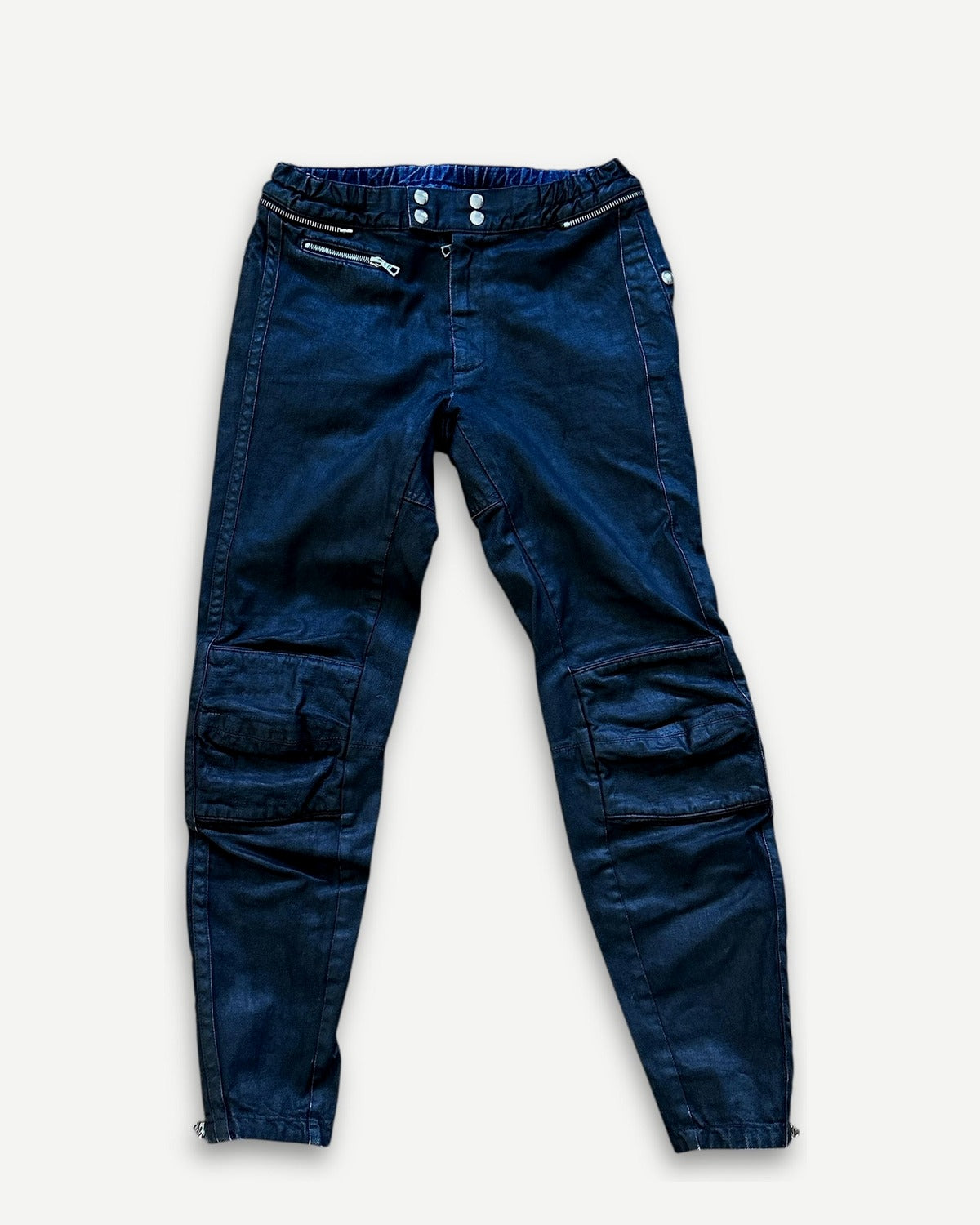 Dries Van Noten FW14 Black Waxed Moto Biker Pants