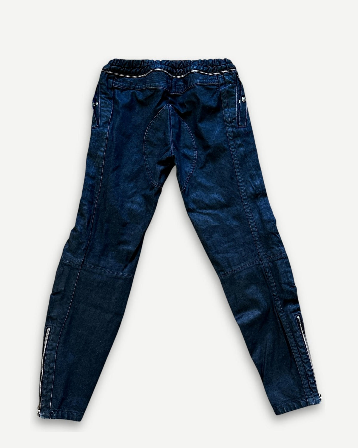 Dries Van Noten FW14 Black Waxed Moto Biker Pants