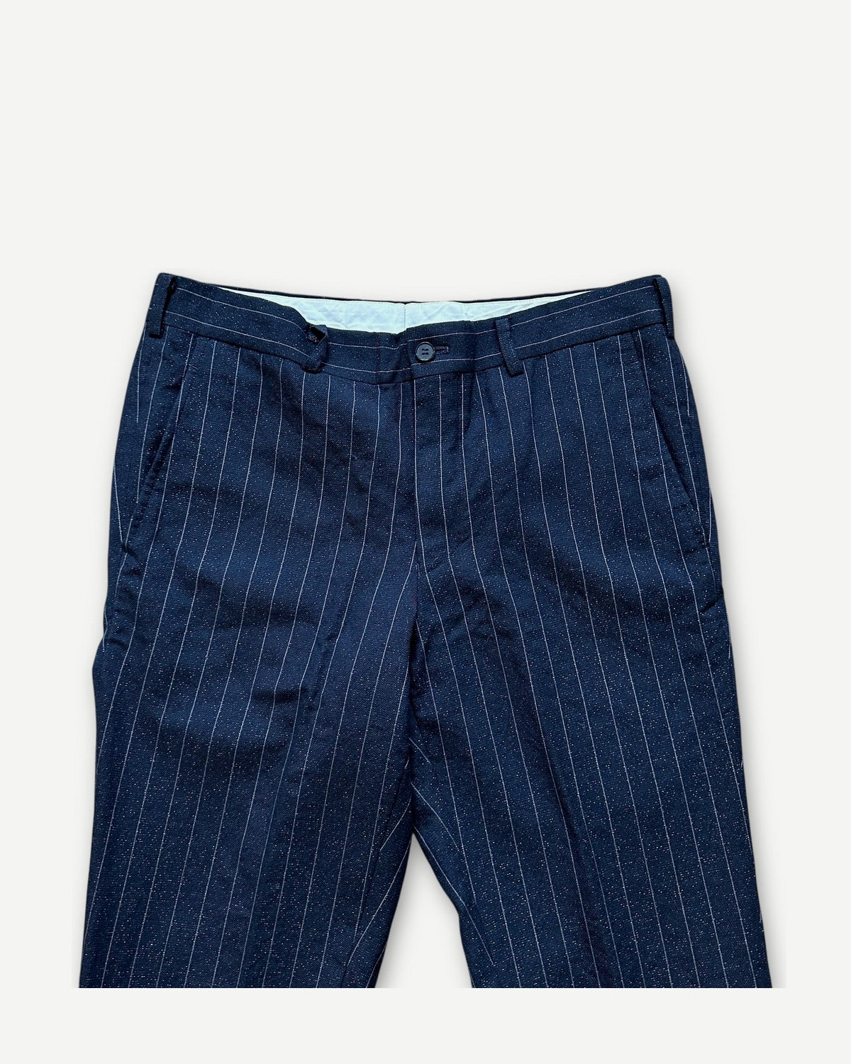 Comme Des Garçons Homme Plus FW14 Glitter Pinstripe Wool Trousers