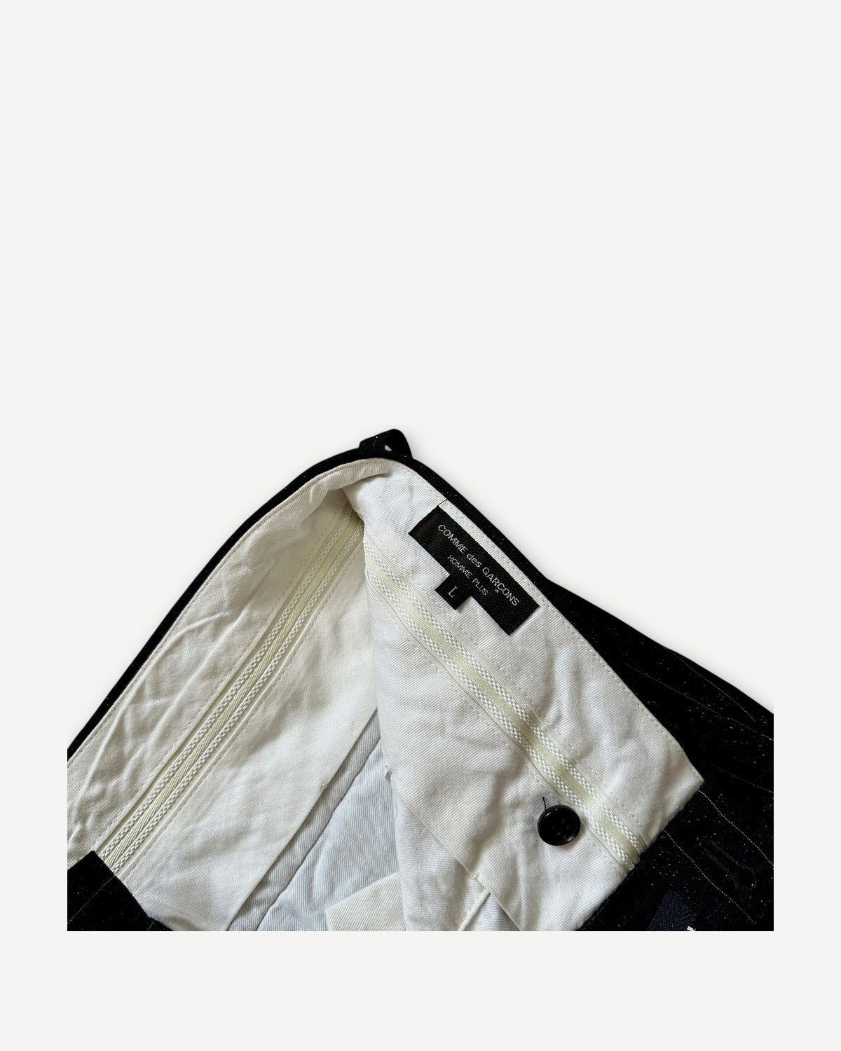 Comme Des Garçons Homme Plus FW14 Glitter Pinstripe Wool Trousers