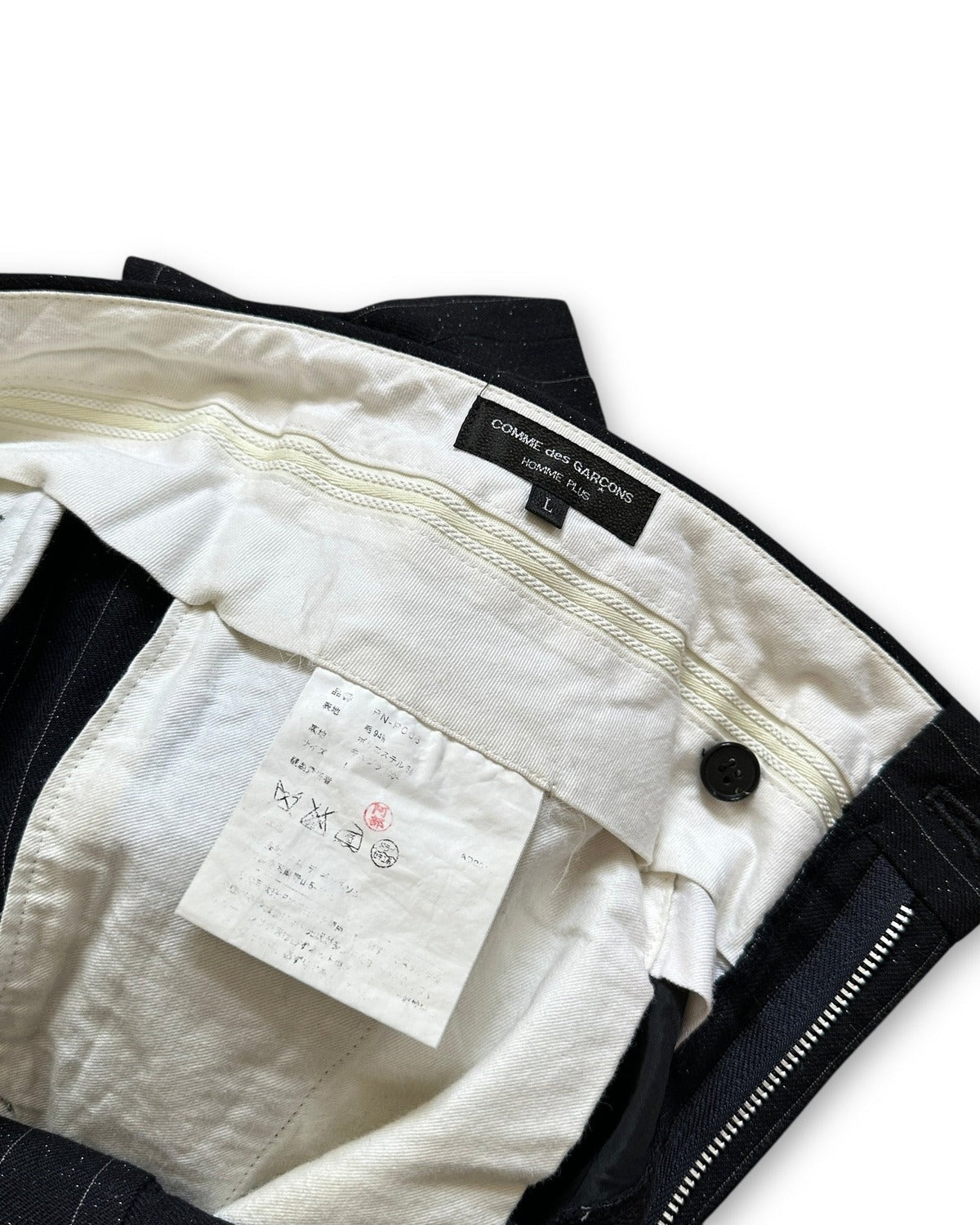 Comme Des Garçons Homme Plus FW14 Glitter Pinstripe Wool Trousers