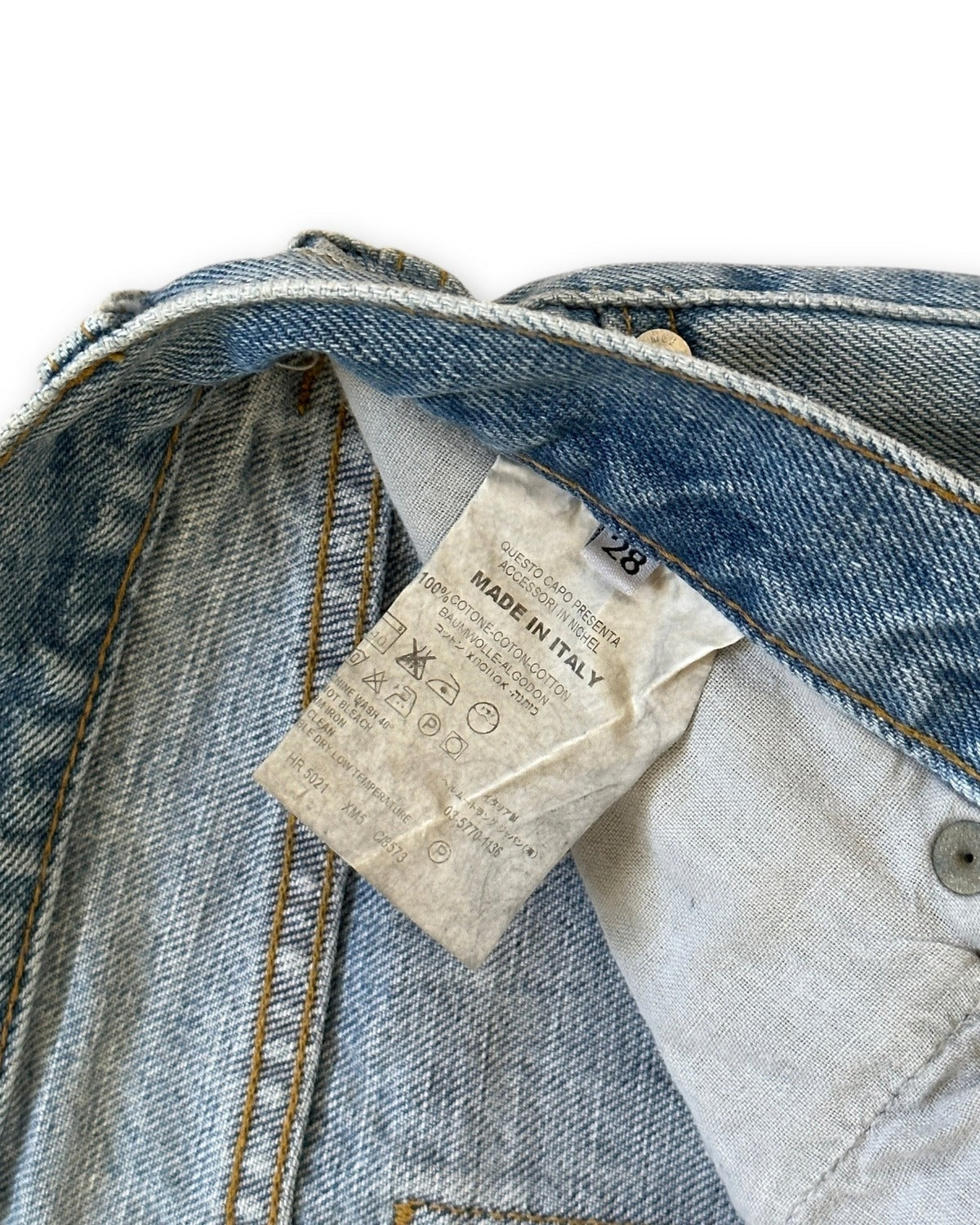 Helmut Lang Washed Blue Denim Pants