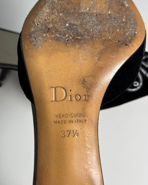 Christian Dior 2000s Strapped Beaded Velvet Heels