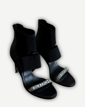 Helmut Lang FW02 Black Strapped Stingray Heels