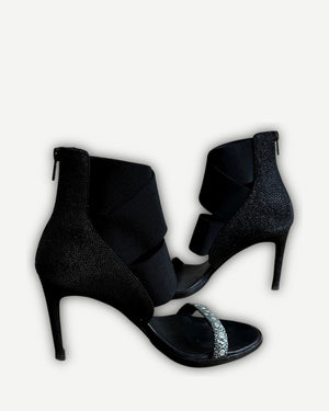 Helmut Lang FW02 Black Strapped Stingray Heels