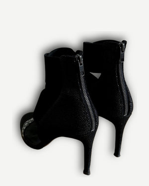 Helmut Lang FW02 Black Strapped Stingray Heels