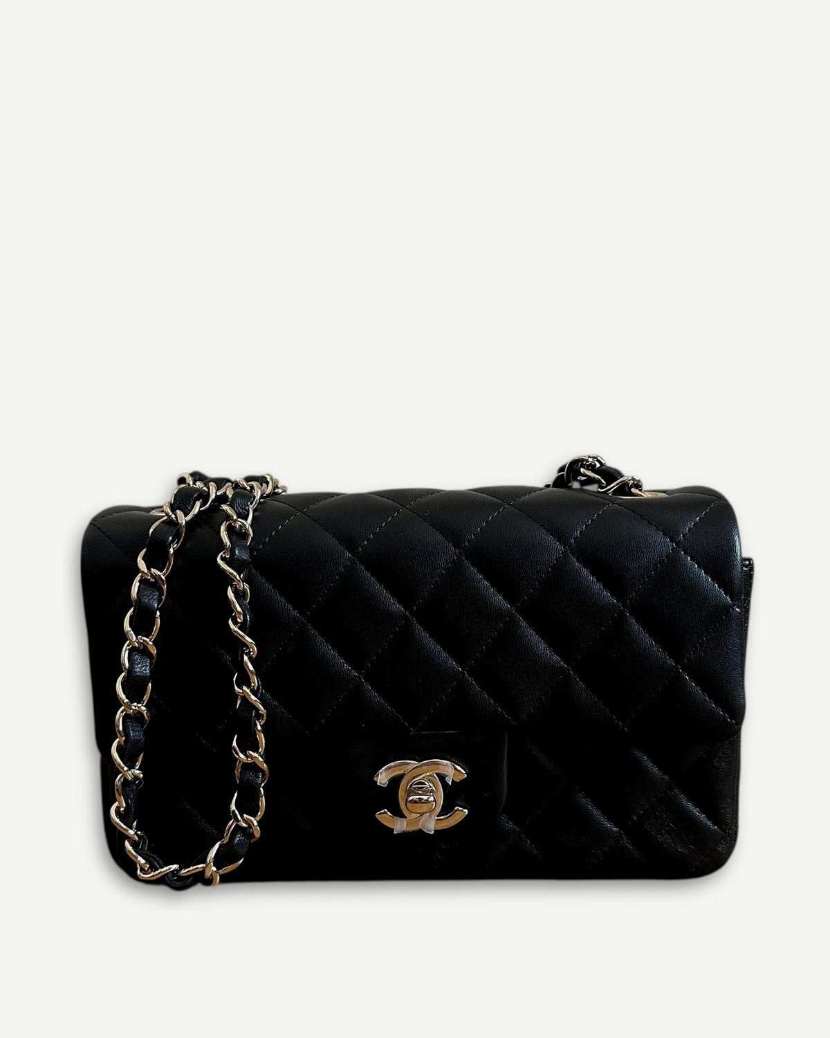 Chanel Classic Black New Mini Flap Bag Quilted Lambskin - Ākaibu Store