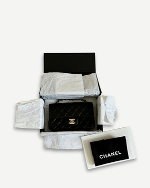 Chanel Classic Black New Mini Flap Bag Quilted Lambskin