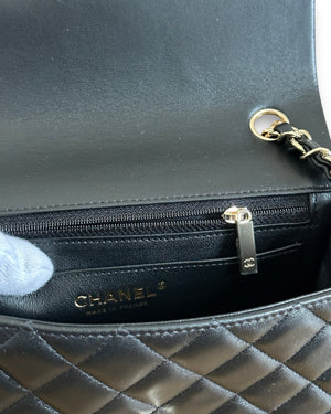 Chanel Classic Black New Mini Flap Bag Quilted Lambskin