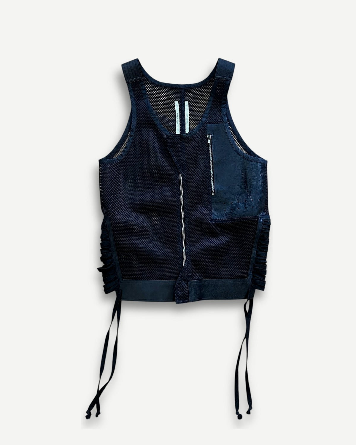 Rick Owens SS14 Vicious Tactial Utility Leather Mesh Laced Vest