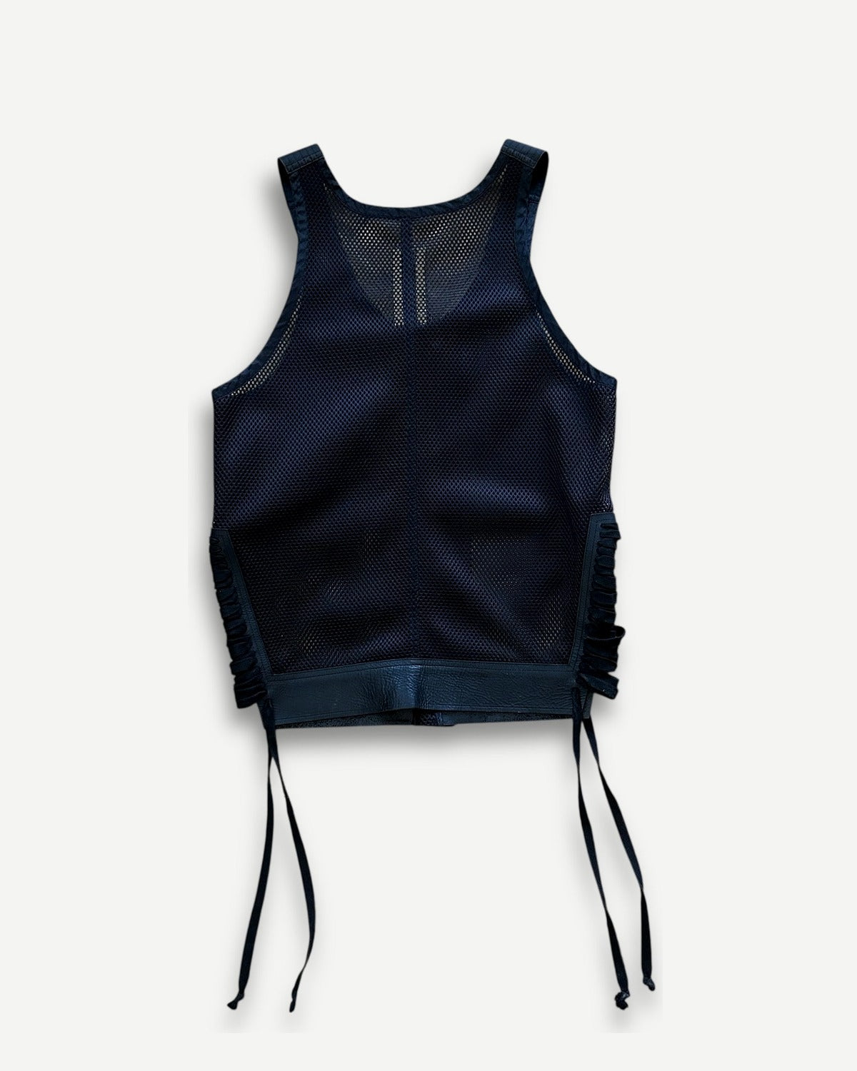 Rick Owens SS14 Vicious Tactial Utility Leather Mesh Laced Vest