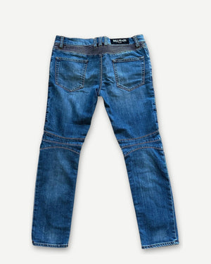 Balmain FW11 Decarnin Washed Blue Biker Denim