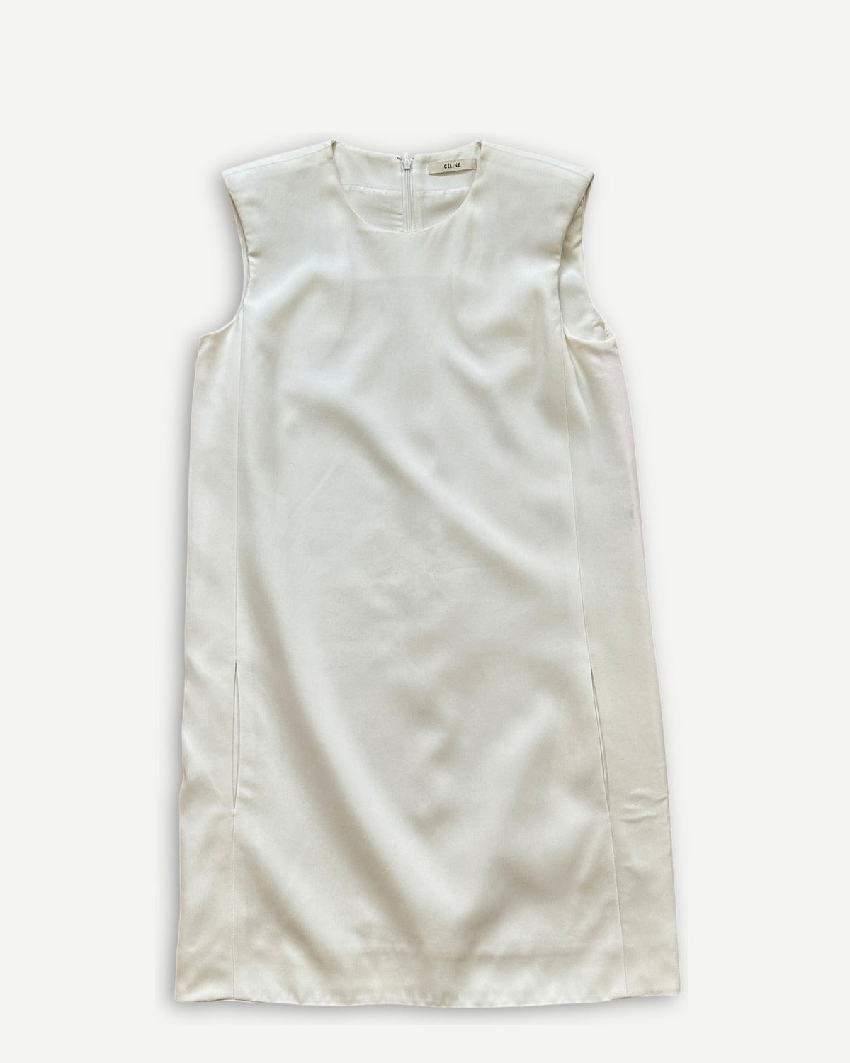 Celine by Phoebe Philo Orange Pleated Detail Viscose Dress