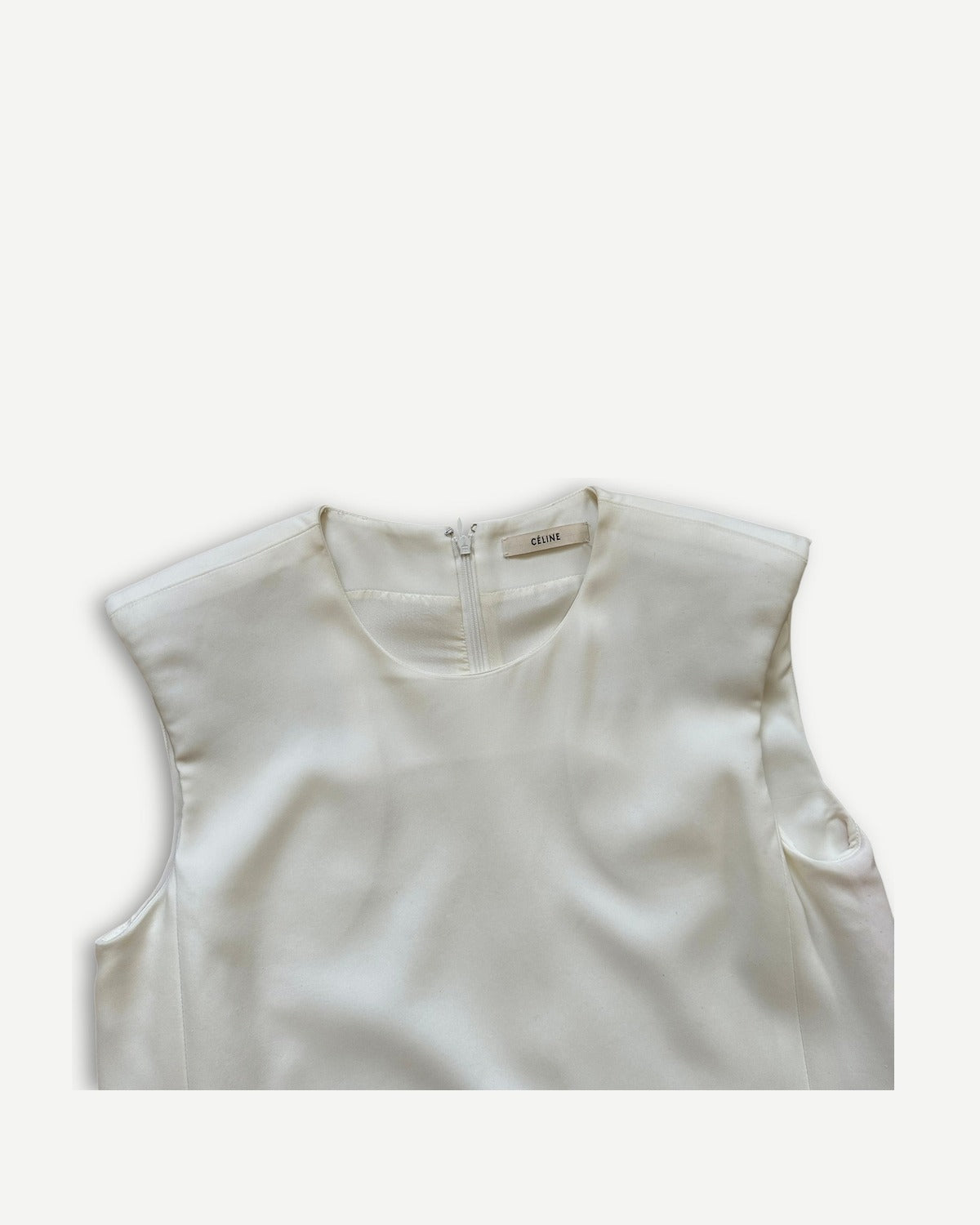 Celine by Phoebe Philo Orange Pleated Detail Viscose Dress