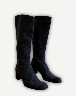Prada FW99 Wool Heeled Boots