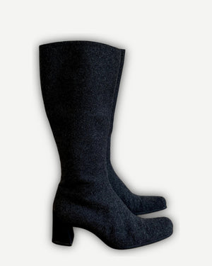 Prada FW99 Wool Heeled Boots