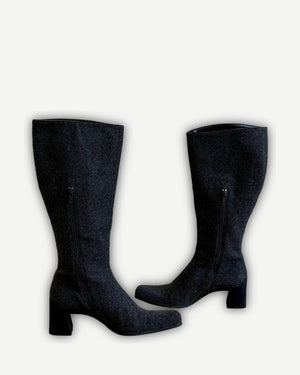 Prada FW99 Wool Heeled Boots