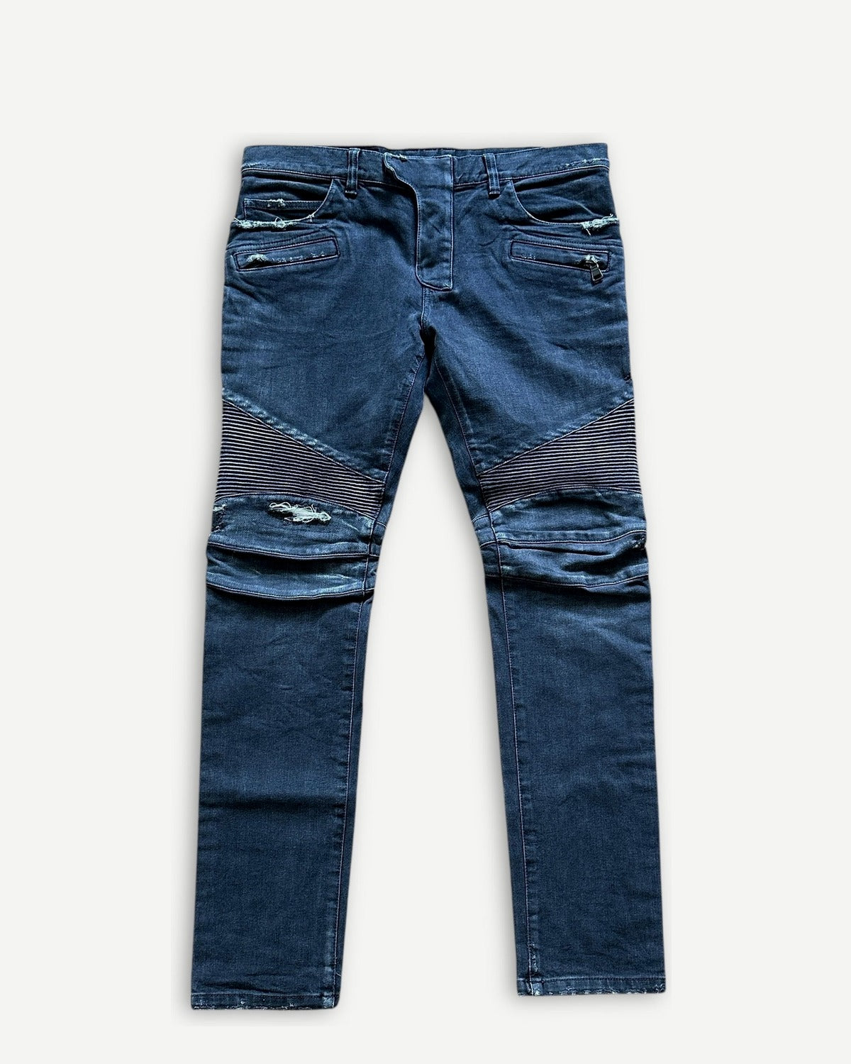 Balmain SS14 Washed Black Biker Denim