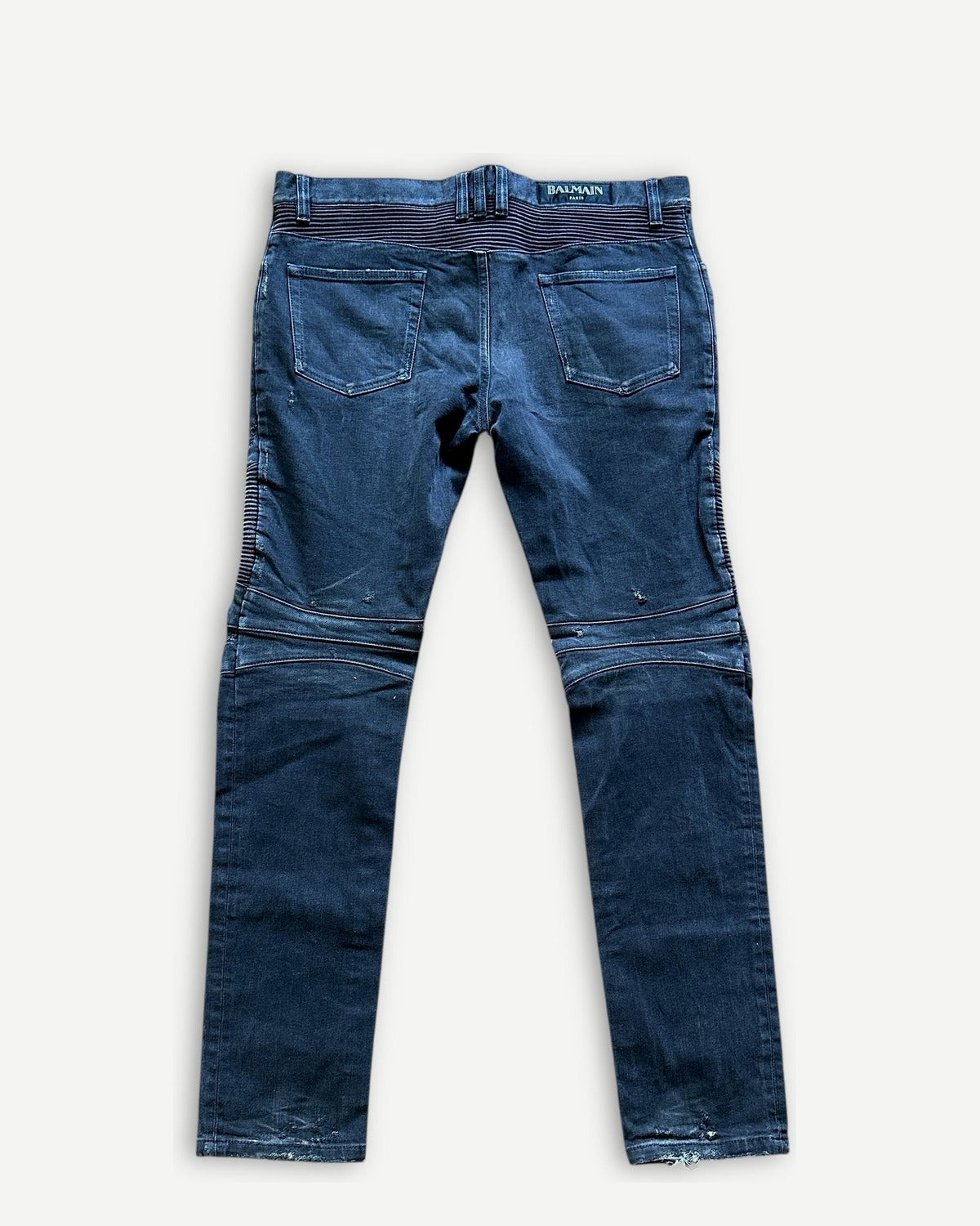 Balmain SS14 Washed Black Biker Denim