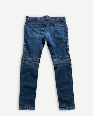 Balmain SS14 Washed Black Biker Denim