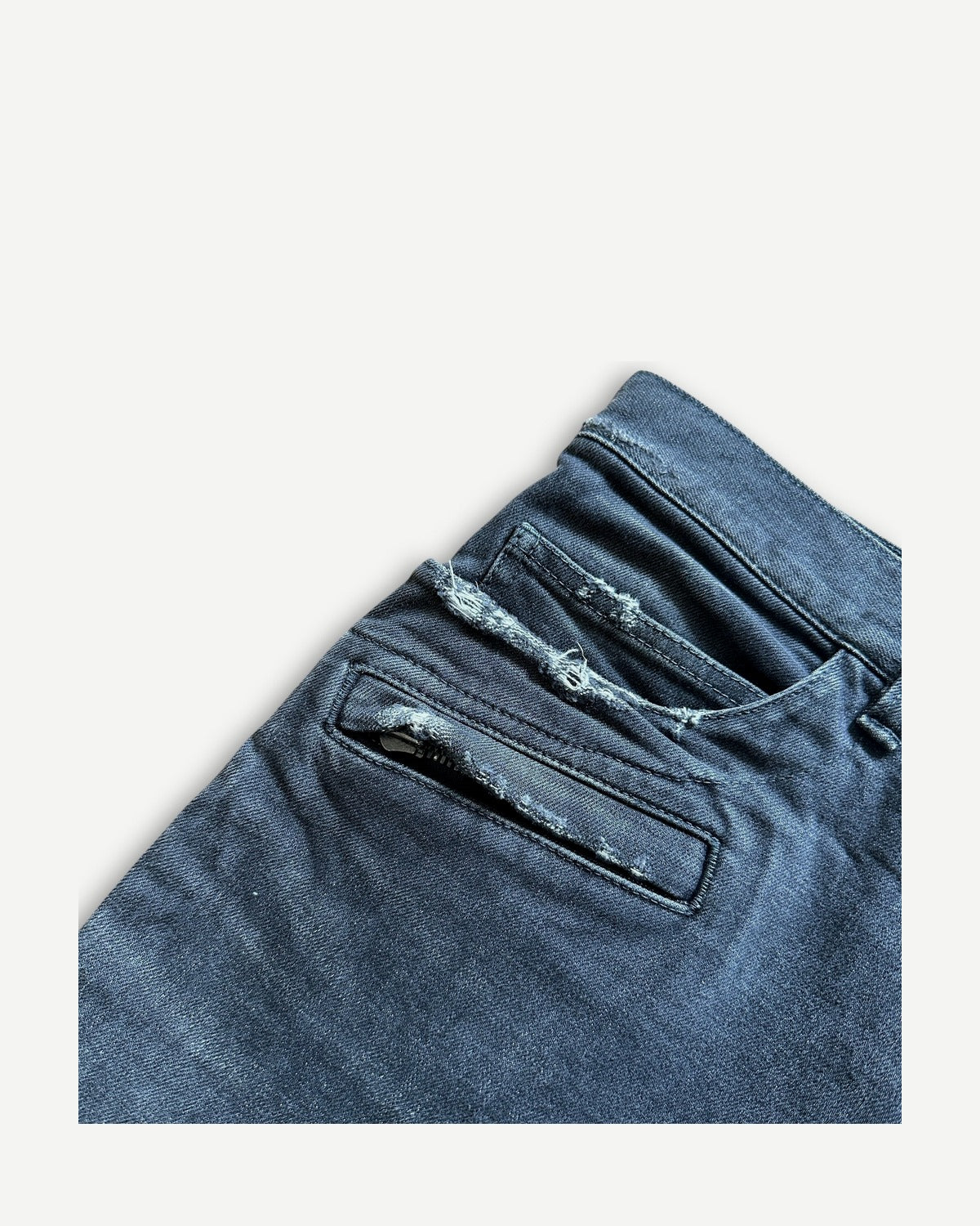 Balmain SS14 Washed Black Biker Denim