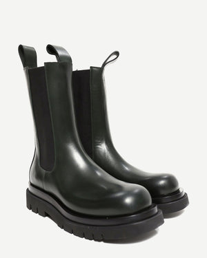 Bottega Veneta by Daniel Lee Bottle Green Lug Boots