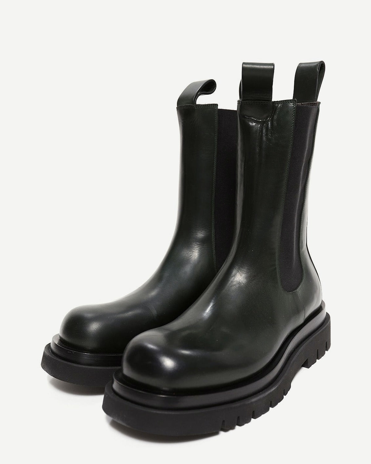 Bottega Veneta by Daniel Lee Bottle Green Lug Boots