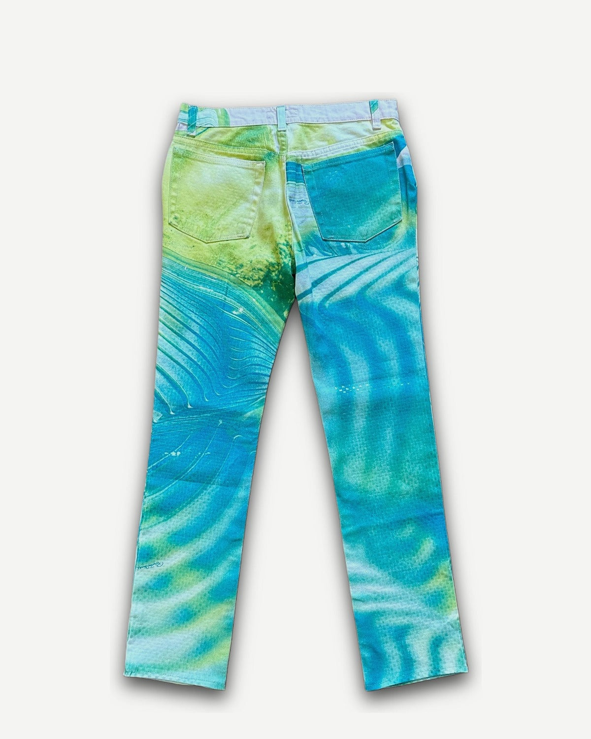 Roberto Cavalli 2000s Liquid Floral Printed Denim